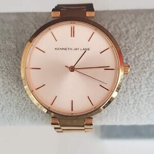 Kenneth Jay Lane Women's Gold Tone Watch‎ KJL 6 Inch Band Fresh Battery